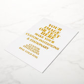 Maak Uw Eigen Gepersonaliseerde Gouden Sieraden Folie Uitnodiging (Gedraaid)