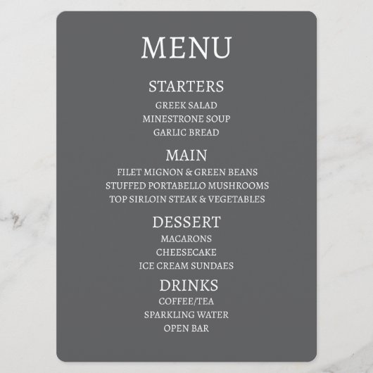 Maak Uw Eigen Gepersonaliseerde Menu (Voorkant)