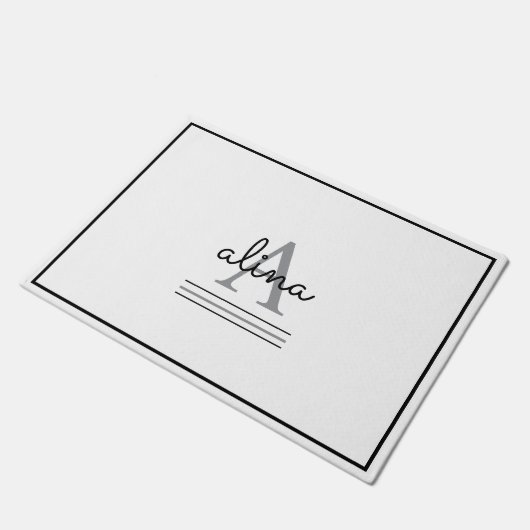 Maak Uw Eigen Gepersonaliseerde Monogram Deurmat (Schuin)