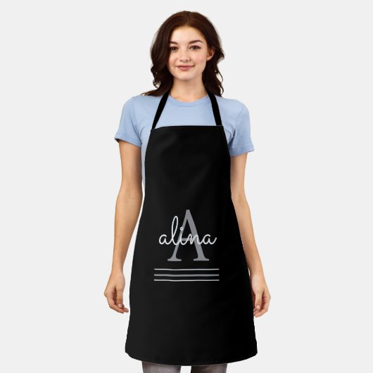 Maak Uw Eigen Gepersonaliseerde Monogram Schort (Gedragen)