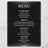 Maak Uw Eigen Gepersonaliseerde Zwarte Gesprokkeld Menu (Voorkant)