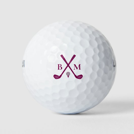 Maak Uw Eigen Golfclub Thema Monogram Eerste Lette Golfballen (Voorkant)