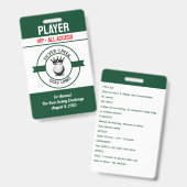 Maak uw eigen golftoernooi op maat badge (Voor- en achterkant)