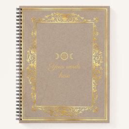 Maak Uw Eigen Goud Gelijste Beige Bruine Notitieboek