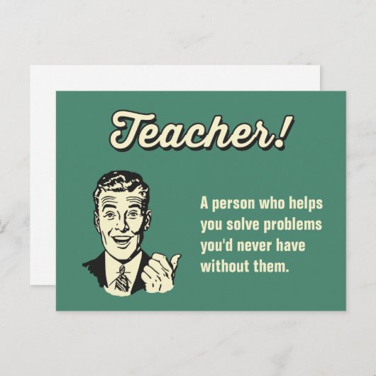 Maak uw eigen grappige leraar definitie voor stude briefkaart (Voorkant / Achterkant)