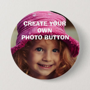 MAAK UW EIGEN GROTE FOTOKNOP RONDE BUTTON 7,6 CM