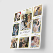 Maak Uw Eigen Huwelijk of Familie 8 Foto Collage Vierkante Klok (Hoek)
