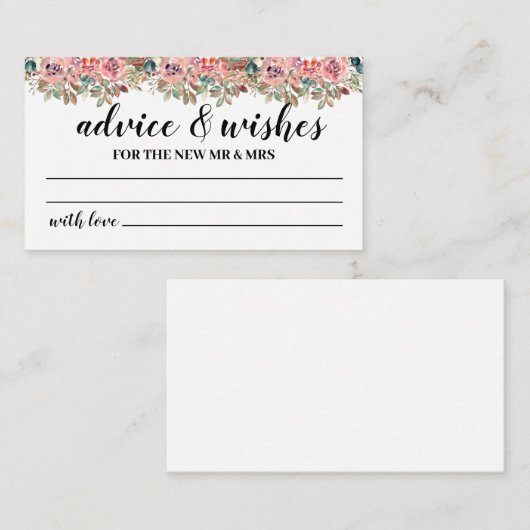 Maak uw eigen huwelijksadvies en wenskaart advieskaart (Voorkant / Achterkant)