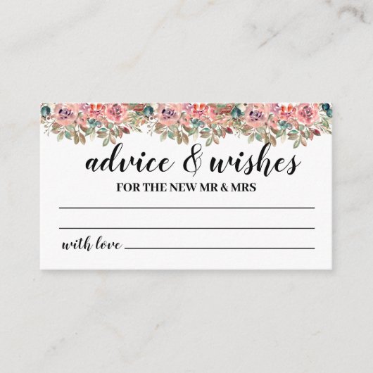 Maak uw eigen huwelijksadvies en wenskaart advieskaart (Voorkant)