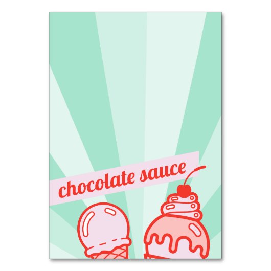 Maak uw eigen Ice Cream Bar Topping Table Tent Kaart (Voorkant)
