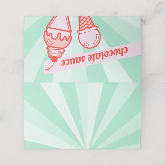 Maak uw eigen Ice Cream Bar Topping Table Tent Plaatskaartje (Buitenkant ongevouwen)