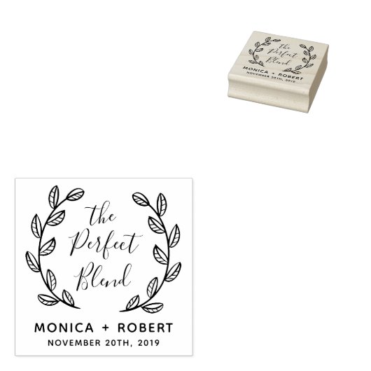 Maak uw eigen ideale botanische bruiloft rubberstempel (Gestempeld)