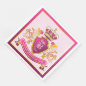 Maak uw eigen jas van wapenroze goudparels servet (Hoek)