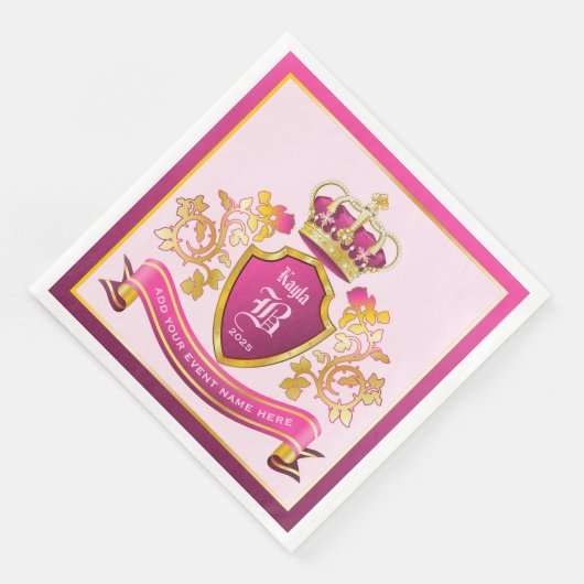 Maak uw eigen jas van wapenroze goudparels servet (Hoek)