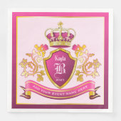 Maak uw eigen jas van wapenroze goudparels servet (Voorkant)