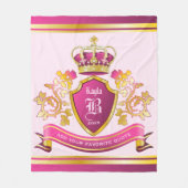 Maak uw eigen jasje Wapens Goud Pearls Roze Fleece Deken (Voorkant)