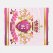 Maak uw eigen jasje Wapens Goud Pearls Roze Fleece Deken (Voorkant (Horizontaal))