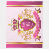 Maak uw eigen jasje Wapens Goud Pearls Roze Fleece Deken (Voorkant)
