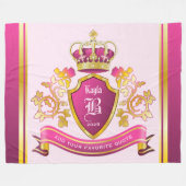Maak uw eigen jasje Wapens Goud Pearls Roze Fleece Deken (Voorkant (Horizontaal))