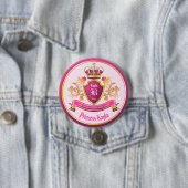 Maak uw eigen jasje Wapens Goud Pearls Roze Ronde Button 7,6 Cm (In situ)