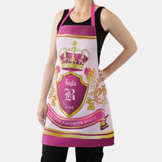 Maak uw eigen jasje Wapens Goud Pearls Roze Schort (Insitu)