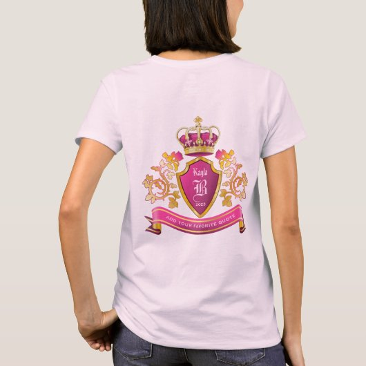 Maak uw eigen jasje Wapens Goud Pearls Roze T-shirt (Achterkant)