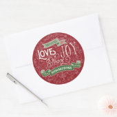 Maak uw eigen Kerstmistypografie Custom Banner Ronde Sticker (Envelop)