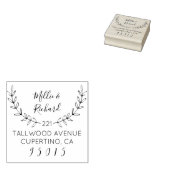 Maak uw eigen krans & scriptnamen Retouradres Rubberstempel (Gestempeld)