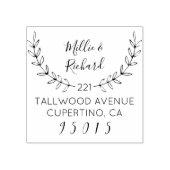 Maak uw eigen krans & scriptnamen Retouradres Rubberstempel (Afrduk)