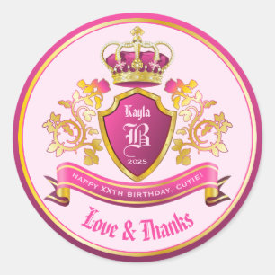 Maak uw eigen liefde en Bedankt munt uit wapenroze Ronde Sticker