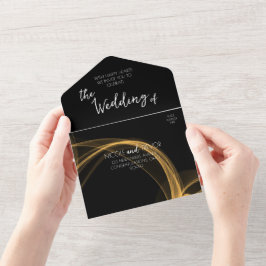 Maak Uw Eigen Lint van de Huwelijksrook All In One Uitnodiging