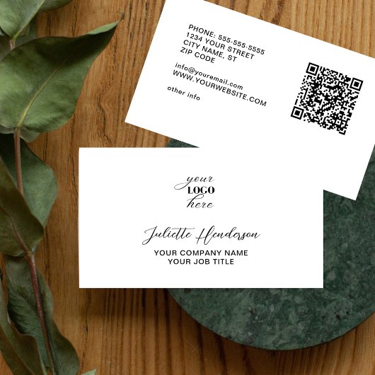 Maak Uw Eigen Logo Info QR Code Modern Eerlijk Visitekaartje