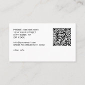 Maak Uw Eigen Logo Info QR Code Modern Eerlijk Visitekaartje (Achterkant)