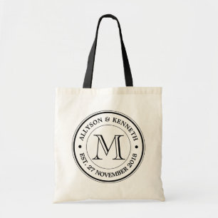Maak uw eigen Logo Typografische Monogram Tote Bag