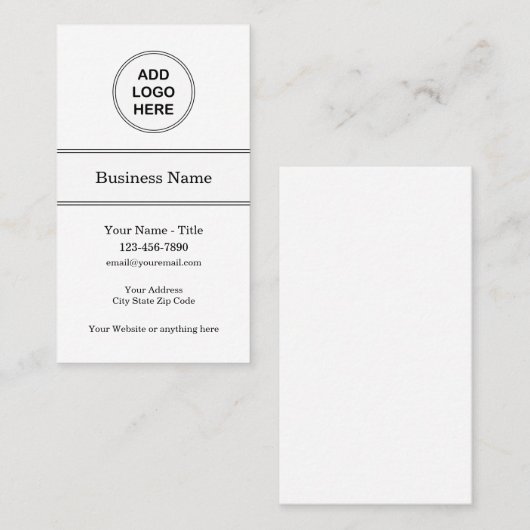 Maak uw eigen Logo Visitekaartjes (Voorkant / Achterkant)