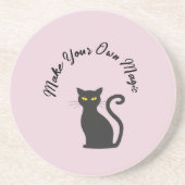 Maak uw eigen Magic Cute Black Cat Zandsteen Onderzetter (Voorkant)