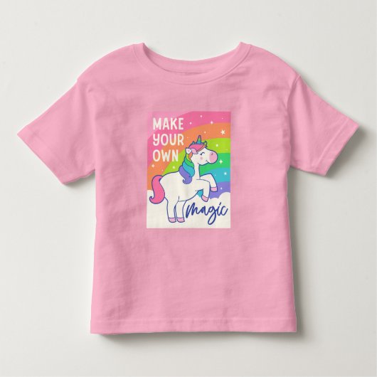 Maak uw eigen Magie | Cute Unicorn Kinder Shirts (Voorkant)