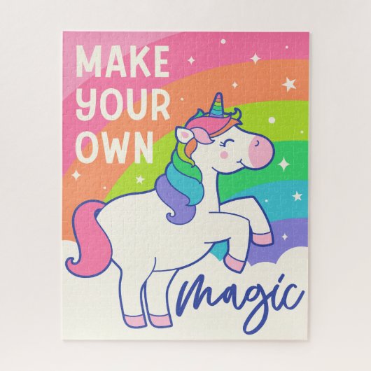Maak uw eigen Magie | Cute Unicorn Legpuzzel (Verticaal)