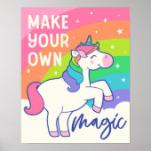 Maak uw eigen Magie | Cute Unicorn Poster (Voorkant)