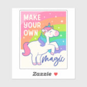 Maak uw eigen Magie | Cute Unicorn Sticker (Vel)