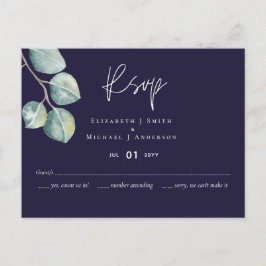 Maak uw eigen marinewit Eucalyptus RSVP Briefkaart