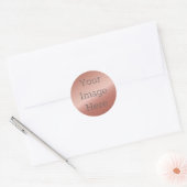 Maak Uw Eigen Metallic Roze Goud Nepfolie Ronde Sticker (Envelop)