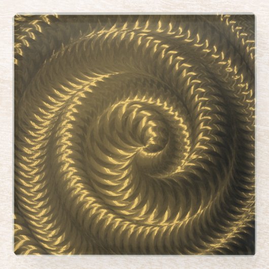 Maak uw eigen - Metallic Spiraal - Goud Glazen Onderzetter (Voorkant)