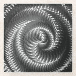Maak uw eigen - Metallic Spiral - Zilver Glazen Onderzetter