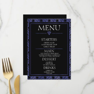 Maak uw eigen - Minimalistische Zwarte Art Deco Menu