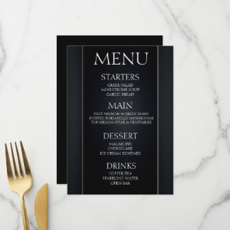 Maak uw eigen - Minimalistische Zwarte Grijze Even Menu