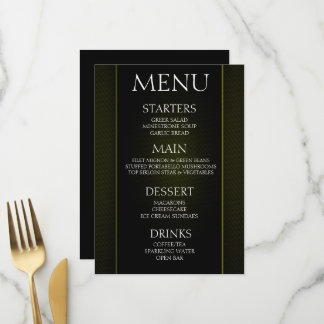 Maak Uw Eigen - Minimalistische Zwarte Olijf Event Menu
