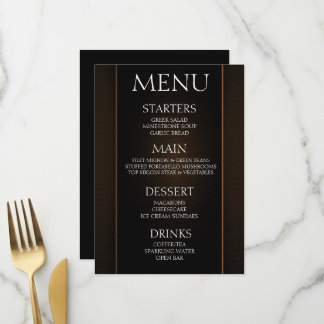 Maak uw Eigen - Minimalistische Zwarte Oranje Even Menu