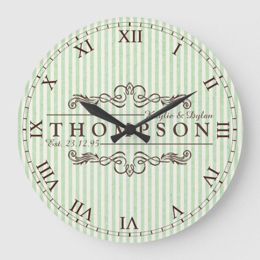 Maak uw eigen monogram met Chocolade Mint Jubileum Grote Klok (Voorkant)