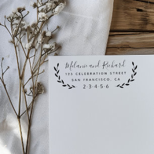 Maak uw eigen naam Botanische Retouradres Rubberstempel